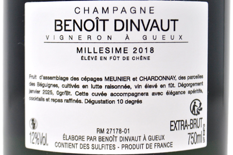 CHAMPAGNE EXTRA BRUT MILLESIME 2018 - BENOÎT DINVAUT