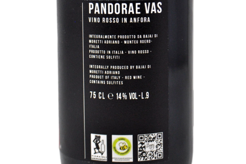 VINO ROSSO IN ANFORA "PANDORAE VAS - BAJAJ