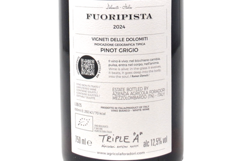 VIGNETI DELLE DOLOMITI IGT PINOT GRIGIO "FUORIPISTA" 2024 - FORADORI