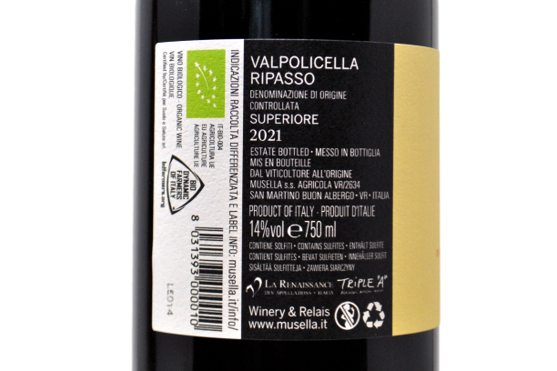 VALPOLICELLA RIPASSO SUPERIORE BIO DOC 2021 - MUSELLA