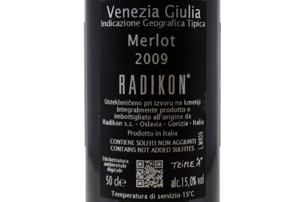 VENEZIA GIULIA IGT "MERLOT" 2009 0,50 L - RADIKON