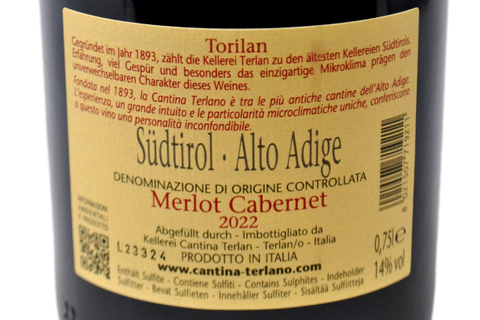 ALTO ADIGE DOC "TORILAN" 2022 - KELLEREI TERLAN