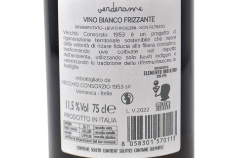 BIANCO RIFERMENTATO FRIZZANTE "VERDERAME" 2022 - VECCHIO CONSORZIO 1953