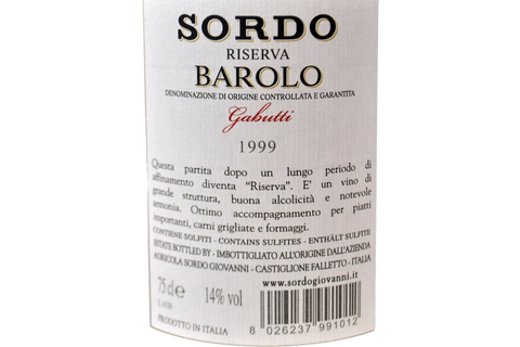 BAROLO DOCG "GABUTTI" 2016 - SOURD