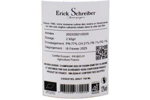 CHAMPAGNE BRUT BIODINAMICO "ESSENTIEL" - ERICK SCHREIBER