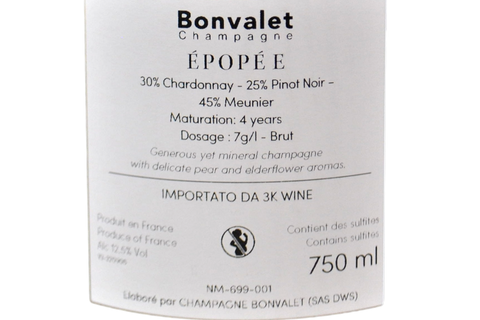 CHAMPAGNE BRUT "EPOPEE" - BONVALET CHAMPAGNE