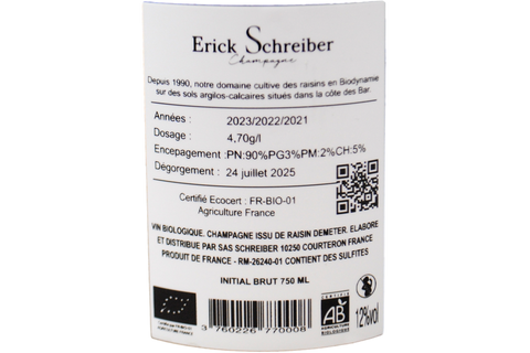 CHAMPAGNE BRUT BIODINAMICO "INITIAL" - ERICK SCHREIBER