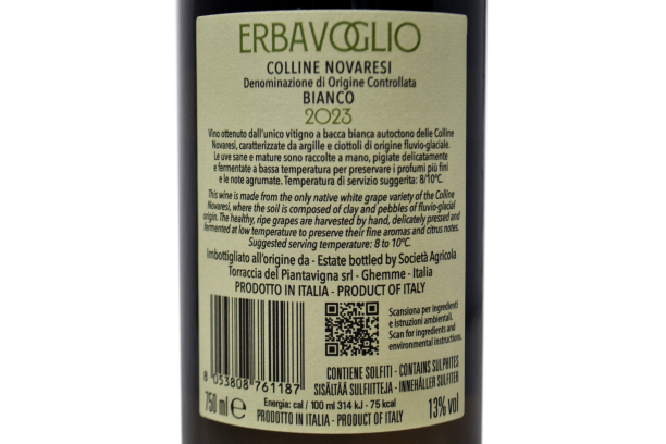 COLLINE NOVARESI BIANCO DOC "ERBAVOGLIO" 2023 - TORRACCIA DEL PIANTAVIGNA