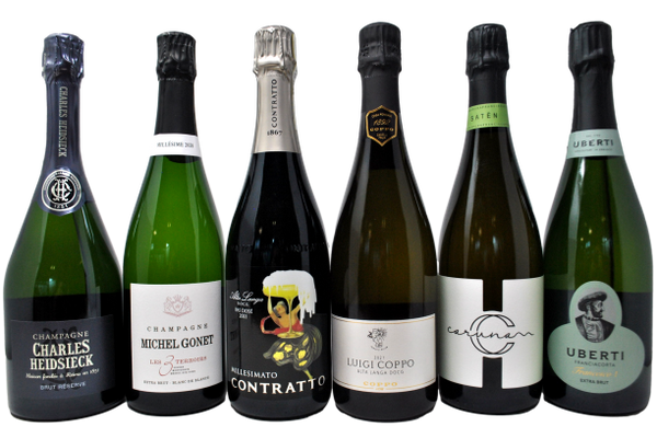 2 CHAMPAGNE VS 2 ALTA LANGA VS 2 FRANCIACORTA TASTING BOX - 6 BOTTIGLIE