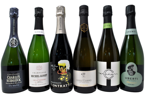 2 CHAMPAGNE VS 2 ALTA LANGA VS 2 FRANCIACORTA TASTING BOX - 6 BOTTIGLIE