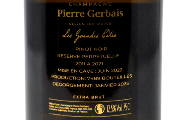 CHAMPAGNE EXTRA BRUT 100% PINOT NOIR RÉSERVE PERPETUELLE 2011-2021 "LES GRANDS COTES" - PIERRE GERBAIS