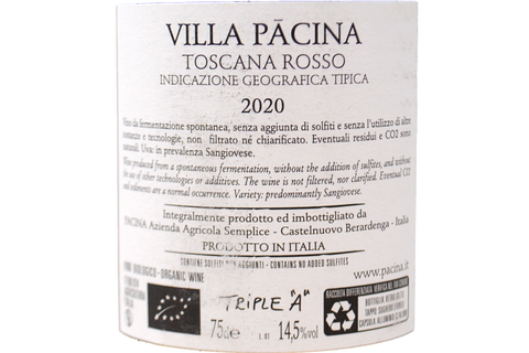 TOSCANA ROSSO IGT "VILLA PACINA" 2020 - PACINA