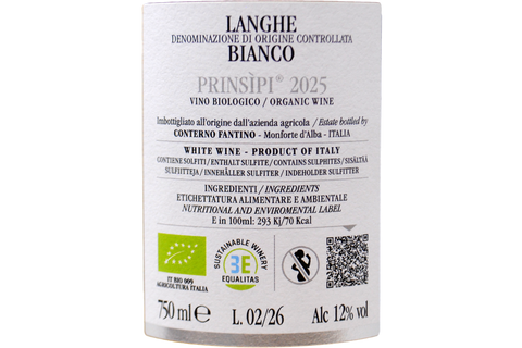 LANGHE BIANCO DOC BIO "PRINSÌPI®" 2025 - CONTERNO FANTINO
