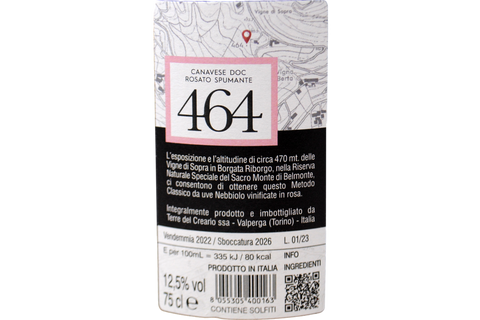 ALTO CANAVESE NEBBIOLO METODO CLASSICO "464" 2022 - TERRE DEL CREARIO