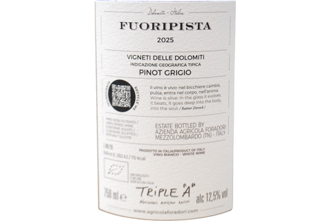 VIGNETI DELLE DOLOMITI IGT PINOT GRIGIO "FUORIPISTA" 2025 - FORADORI