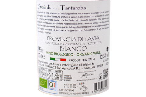 PROVINCIA DI PAVIA IGP BIANCO "TANTAROBA" 2020 - TENUTA FORNACE