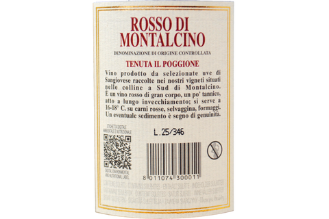 ROSSO DI MONTALCINO DOC "IL POGGIONE" 2023 - TENUTA IL POGGIONE