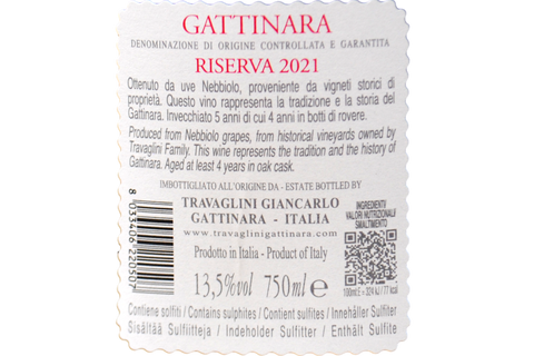 GATTINARA RISERVA DOCG 2021 - TRAVAGLINI