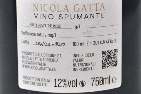 VIN MOUSSEUX ROSE DE NOIRS NATURE 60 LUNE - NICOLA GATTA