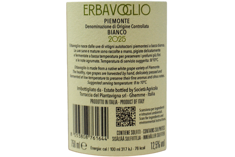 COLLINE NOVARESI BIANCO DOC "ERBAVOGLIO" 2025 - TORRACCIA DEL PIANTAVIGNA