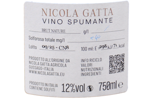 VIN MOUSSEUX CUVEE BRUT "OMBRA" 30 LUNE - NICOLA GATTA