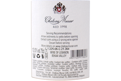 CHATEAU MUSAR RED 1998 - CHATEAU MUSAR