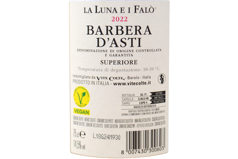 BARBERA D'ASTI SUPERIORE DOCG "LA LUNA E I FALÒ" 2022 - VITE COLTE