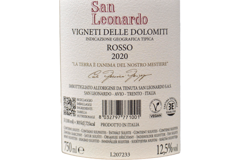 VIGNETI DELLE DOLOMITI IGT "SAN LEONARDO" 2020 - TENUTA SAN LEONARDO