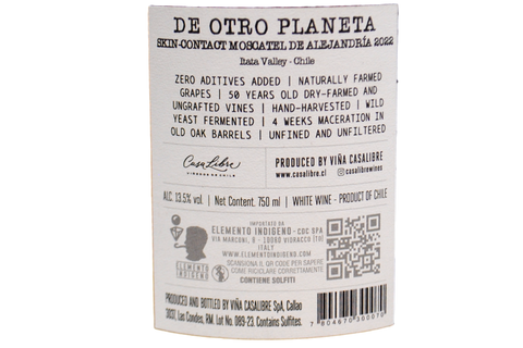 CHILE ITATA VALLEY MOSCADEL DE ALEJANDRÍA 2022 - VIÑA CASALIBRE