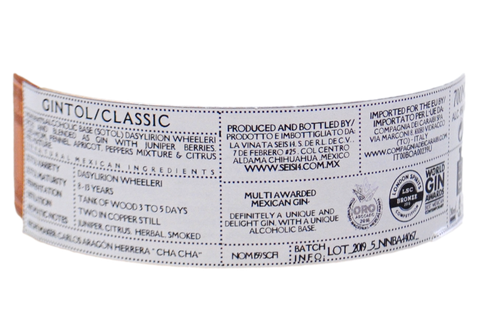MEXICO GIN-TOL CLASSIC 100% SOTOL PURO JOVEN - CLAN COYOTE