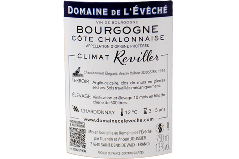 BOURGOGNE CÔTE CHALONNAISE CHARDONNAY "REVILLER" 2024 - DOMAINE DE L'ÉVÊCHÉ