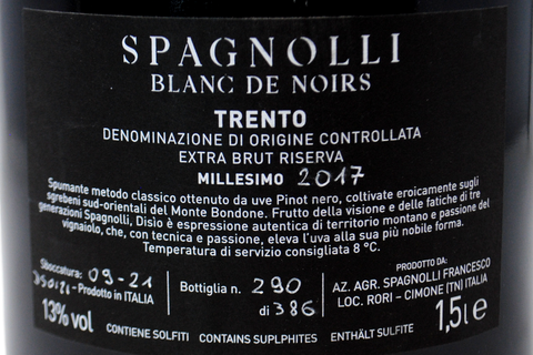 TRENTO DOC RESERVE EXTRA BRUT BLANC DE NOIRS "DISIO" 2017 MAGNUM - ESPAGNOL
