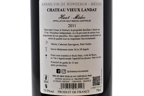 HAUT-MEDOC AOC 2011 "VIEILLI EN FÛTS" - CHATEAU VIEUX LANDAT