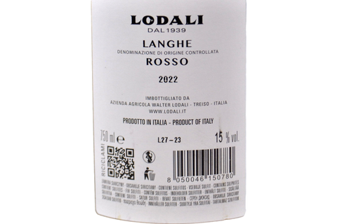 LANGHE ROSSO DOC "ALCHIMIA" 2022 (NEBBIOLO 50%, PETIT VERDOT 50%) - WALTER LODALI