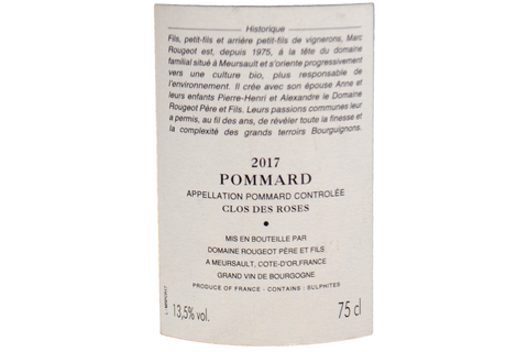 POMMARD "CLOS DES ROSES" 2017 - DOMAINE ROUGEOT PÈRE ET FILS