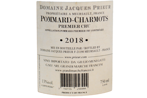POMMARD PREMIER CRU "LES CHARMOTS" 2018 – DOMAINE JACQUES PRIEUR