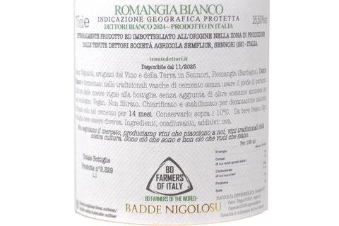 ROMANGIA BIANCO IGP "DETTORI BADDE NIGOLOSU" 2024 - DETTORI