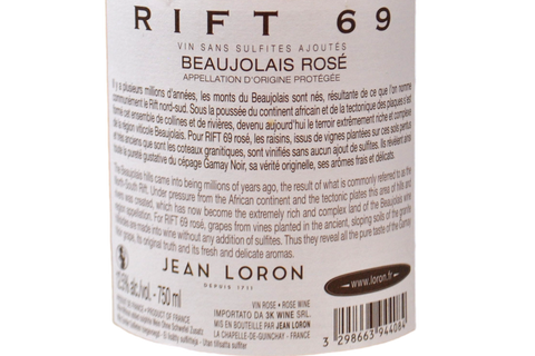 BEAUJOLAIS GAMAY ROSÉ "RIFT 69" 2022 - JEAN LORON