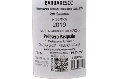 BARBARESCO SAN GIULIANO DOCG RISERVA "CIABOT" 2019 - PELISSERO