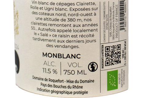 MONBLANC BLANC "PETIT SALE'" 2024 - CHATEAU DE ROQUEFORT