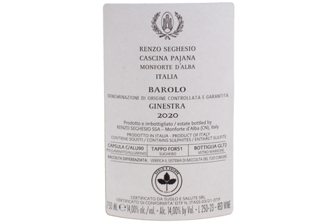 BAROLO DOCG "GINESTRA" 2020 - RENZO SEGHESIO