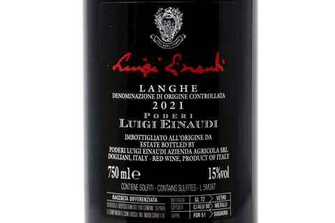 LANGHE ROSSO DOC "LUIGI EINAUDI" 2021 - PODERI LUIGI EINAUDI