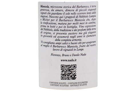 BARBARESCO DOCG "MANZOLA" 2020 - NADA FIORENZO