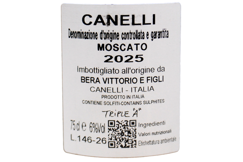 MOSCATO D'ASTI DOCG "CANELLI" 2025 - BERA VITTORIO E FIGLI