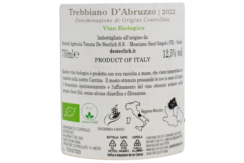 TREBBIANO D'ABRUZZO DOC BIOLOGICO 2022 - TENUTA DE STERLICH