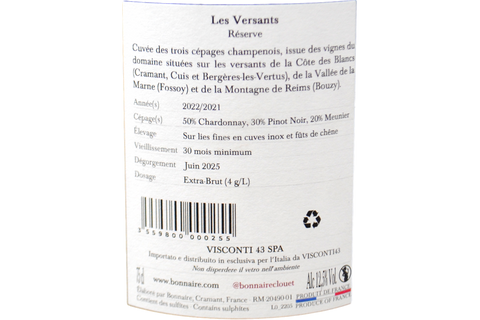 CHAMPAGNE EXTRA BRUT RESERVE "LES VERSANTS" - BONNAIRE