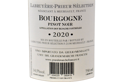 BOURGOGNE PINOT NOIR 2020 - DOMAINE JACQUES PRIEUR