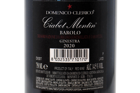 BAROLO DOCG GINESTRA "CIABOT MENTIN" 2020 - DOMENICO CLERICO