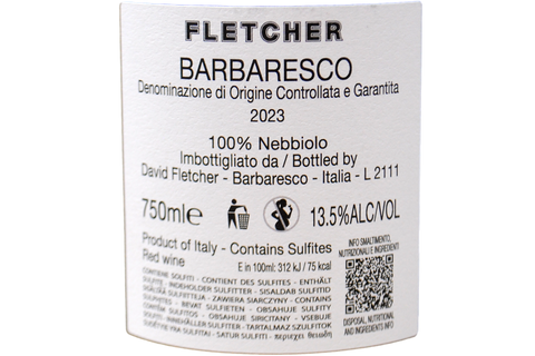 BARBARESCO DOCG "RECTA PETE" 2023 - DAVID FLETCHER