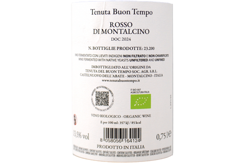 ROSSO DI MONTALCINO BIO DOC 2024 - TENUTA DEL BUON TEMPO